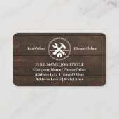 Carte De Visite Outils de charpentier constructeur professionnel m (Dos)