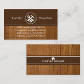 Carte De Visite Outils de charpentier constructeur professionnel m (Devant / Derrière)