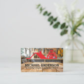 Carte De Visite Outils de charpentier dans la boutique de travail (Debout devant)