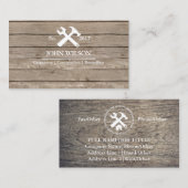 Carte De Visite Outils de charpentier de construction professionne (Devant / Derrière)