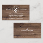 Carte De Visite Outils de charpentier de construction professionne (Devant / Derrière)