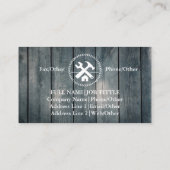 Carte De Visite Outils de charpentier de construction professionne (Dos)