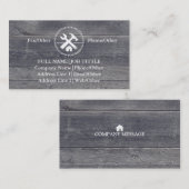 Carte De Visite Outils de charpentier de construction professionne (Devant / Derrière)