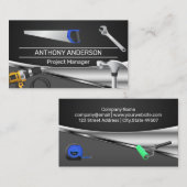 Carte De Visite Outils de charpentier | Entrepreneur général (Devant / Derrière)