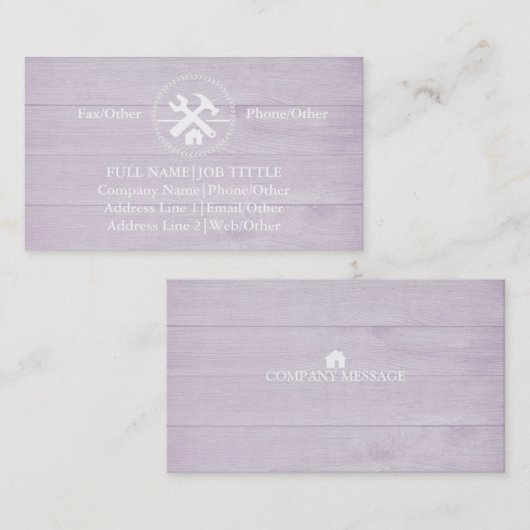 Carte De Visite Outils de charpentier pour constructeurs professio (Devant / Derrière)