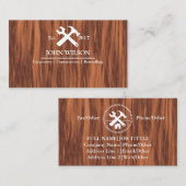 Carte De Visite Outils de charpentier pour les constructeurs profe (Devant / Derrière)