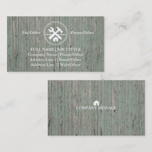 Carte De Visite Outils de charpentier pour les constructeurs profe (Devant / Derrière)