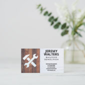 Carte De Visite Outils de clé marteau | Construction de menuiserie (Debout devant)