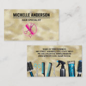 Carte De Visite Outils de coiffeur | Salon (Devant / Derrière)