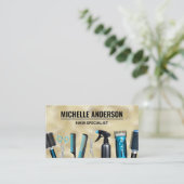 Carte De Visite Outils de coiffeur | Shimmer Or (Debout devant)