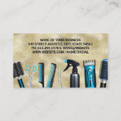 Carte De Visite Outils de coiffeur | Shimmer Or (Dos)