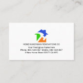 Carte De Visite Outils de conception pour la réparation de la mais (Dos)