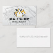 Carte De Visite Outils de construction | Arrière - plan de schémas (Devant / Derrière)