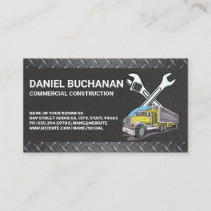 Carte De Visite Outils de construction   Camion de travail