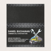 Carte De Visite Outils de construction | Camion de travail (Extérieur déplié)