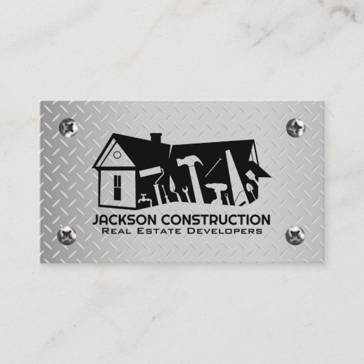 Carte De Visite Outils de construction | Constructeur de maisons (Devant)