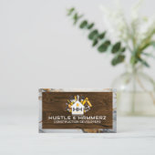 Carte De Visite Outils de construction de la maison | Bois | Marbr (Debout devant)