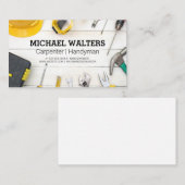 Carte De Visite Outils de construction de menuiserie sur table de  (Devant / Derrière)