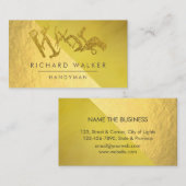 Carte De Visite Outils de construction Handyman Gold Parties scint (Devant / Derrière)