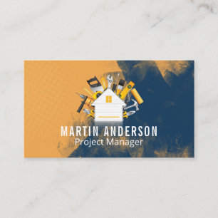 Carte De Visite Outils de construction Logo de l'entrepreneur en