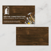 Carte De Visite Outils de construction | Logo du bois et du bâtime (Devant / Derrière)