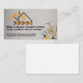 Carte De Visite Outils de construction | Maçonnerie | Entrepreneur (Devant / Derrière)