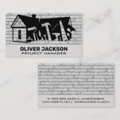 Carte De Visite Outils de construction | Mur en briques | Construc (Devant / Derrière)