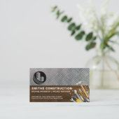 Carte De Visite Outils de construction | Plaque en acier | Grain d (Debout devant)