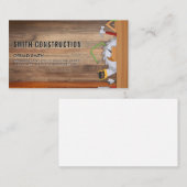 Carte De Visite Outils de construction | table de bois (Devant / Derrière)