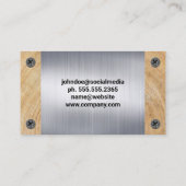 Carte De Visite Outils de construction | Vis métalliques | Grain d (Dos)