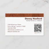 Carte De Visite Outils de contractant de main experte de grain de  (Dos)