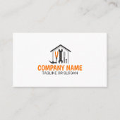 Carte De Visite Outils de contractant de maison orange moderne (Devant)
