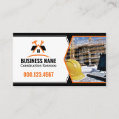 Carte De Visite Outils de contractant professionnels Orange Blanc (Devant)