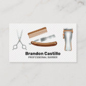 Carte De Visite Outils de coupe et de rasage en coiffure classique (Devant)