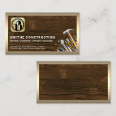 Carte De Visite Outils de création | Bois | Bordure or (Devant / Derrière)