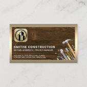 Carte De Visite Outils de création | Bois | Bordure or (Devant)