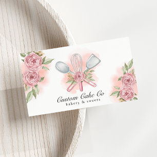 Carte De Visite Outils de cuisson à l'aquarelle Carton de boulange