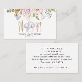 Carte De Visite Outils de cuisson à l'aquarelle du chef pâtissier (Devant / Derrière)