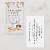 Carte De Visite Outils de cuisson à l'aquarelle du chef pâtissier  (Devant / Derrière)