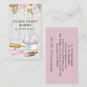 Carte De Visite Outils de cuisson à l'aquarelle du chef pâtissier  (Devant / Derrière)