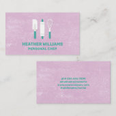 Carte De Visite Outils de cuisson | Arrière - plan de texture viol (Devant / Derrière)