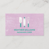 Carte De Visite Outils de cuisson | Arrière - plan de texture viol (Devant)