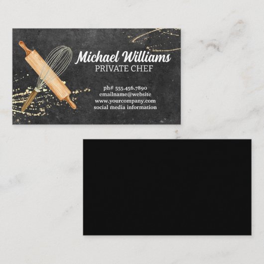 Carte De Visite Outils de cuisson | Chef (Devant / Derrière)