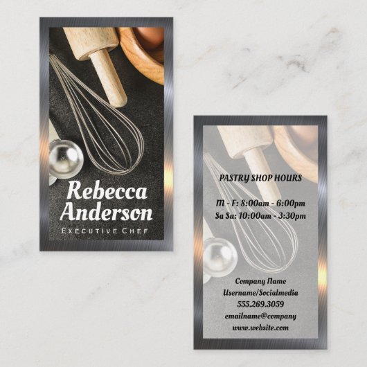 Carte De Visite Outils de cuisson | Chef (Devant / Derrière)