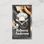 Carte De Visite Outils de cuisson | Chef Casquette et outils (Devant)
