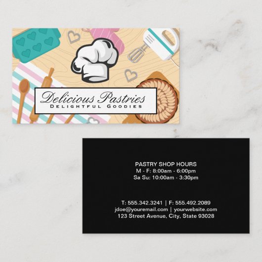 Carte De Visite Outils de cuisson | Toque (Devant / Derrière)