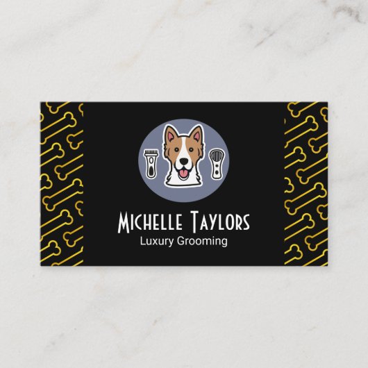 Carte De Visite Outils de culture de chien | Bons d'or (Devant)