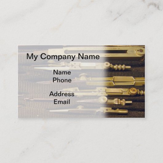 Carte De Visite Outils de dessin techniques réglés de rapporteur (Devant)