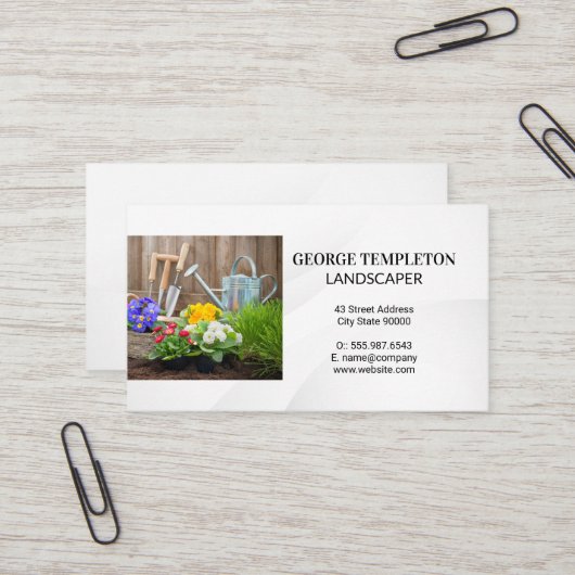 Carte De Visite Outils de jardin | Fleurs et jupes (Devant/Arrière en situation)