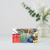 Carte de visite Outils de jardinage de l'écorce de (Debout devant)